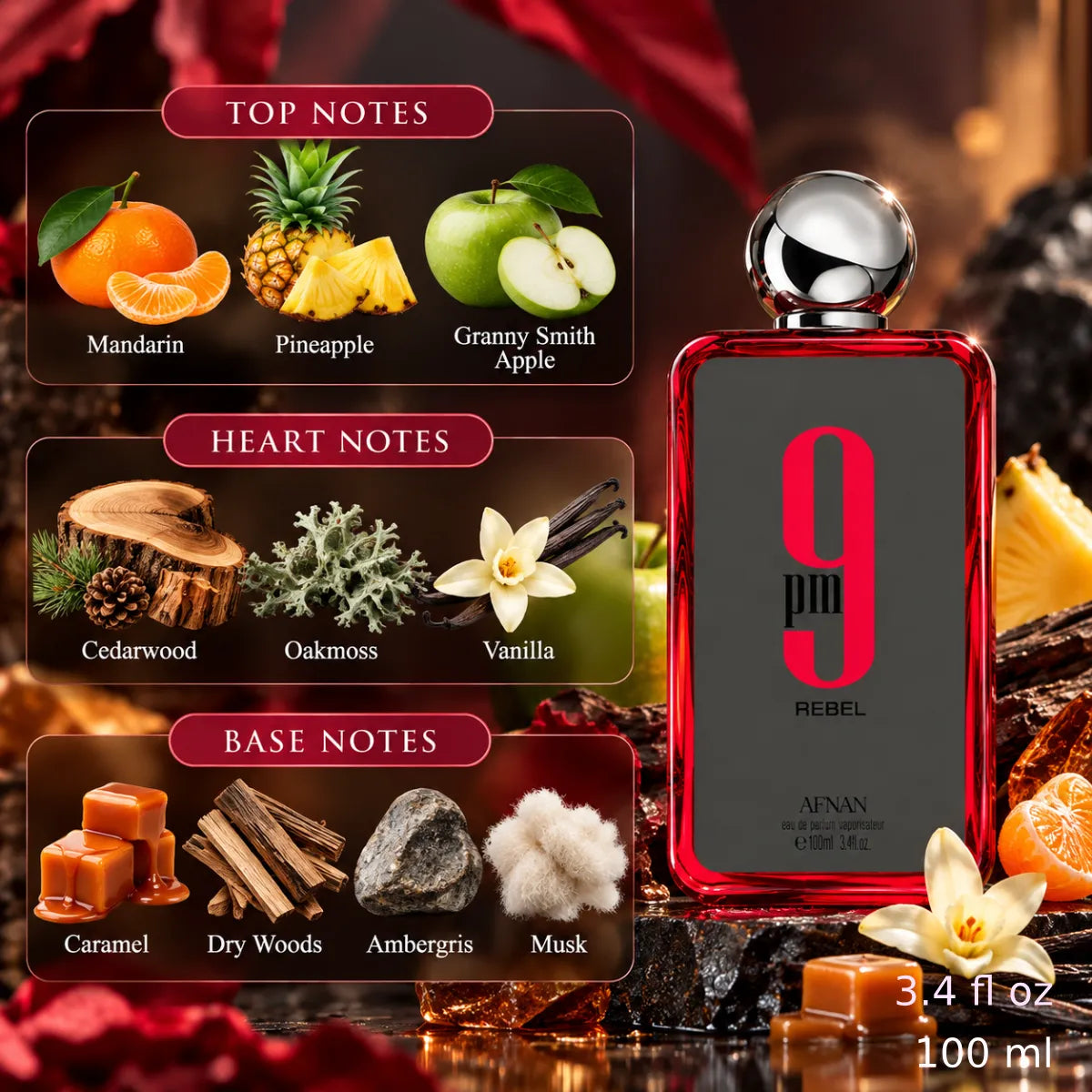 Authentic Afnan 9pm Rebel Eau De Parfum 100ml for best price with fast delivery - Perfumesouq Qatar