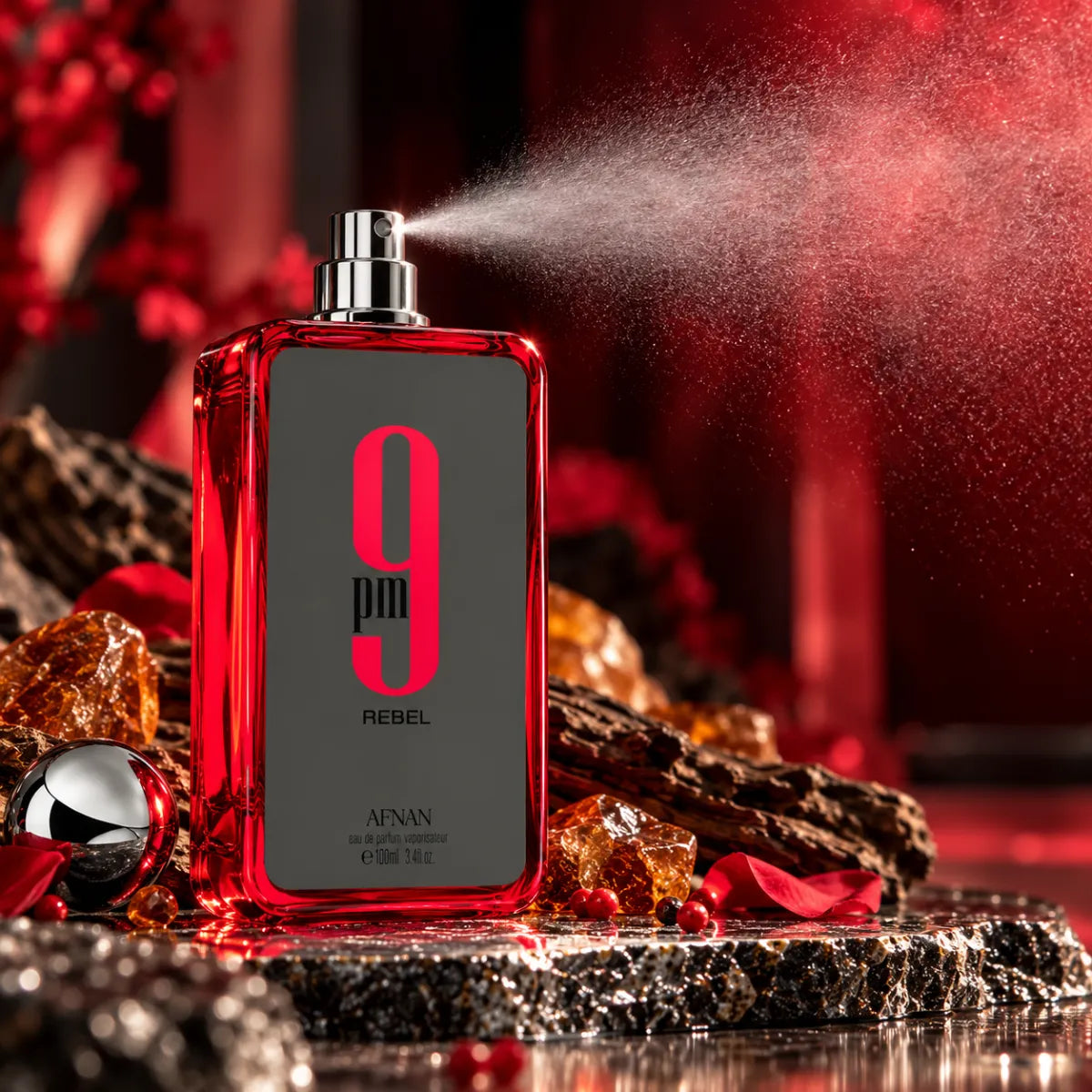 Original Afnan 9pm Rebel Eau De Parfum 100ml authentic luxury fragrance at best price - Perfumesouq Qatar