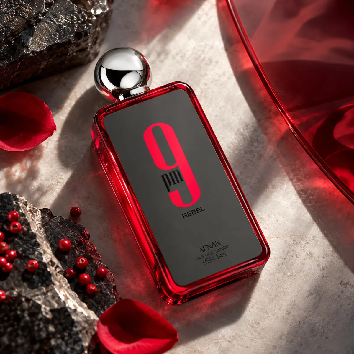 Afnan 9pm Rebel Eau De Parfum 100ml for best price, captivating scent with lasting fragrance - Perfumesouq Qatar
