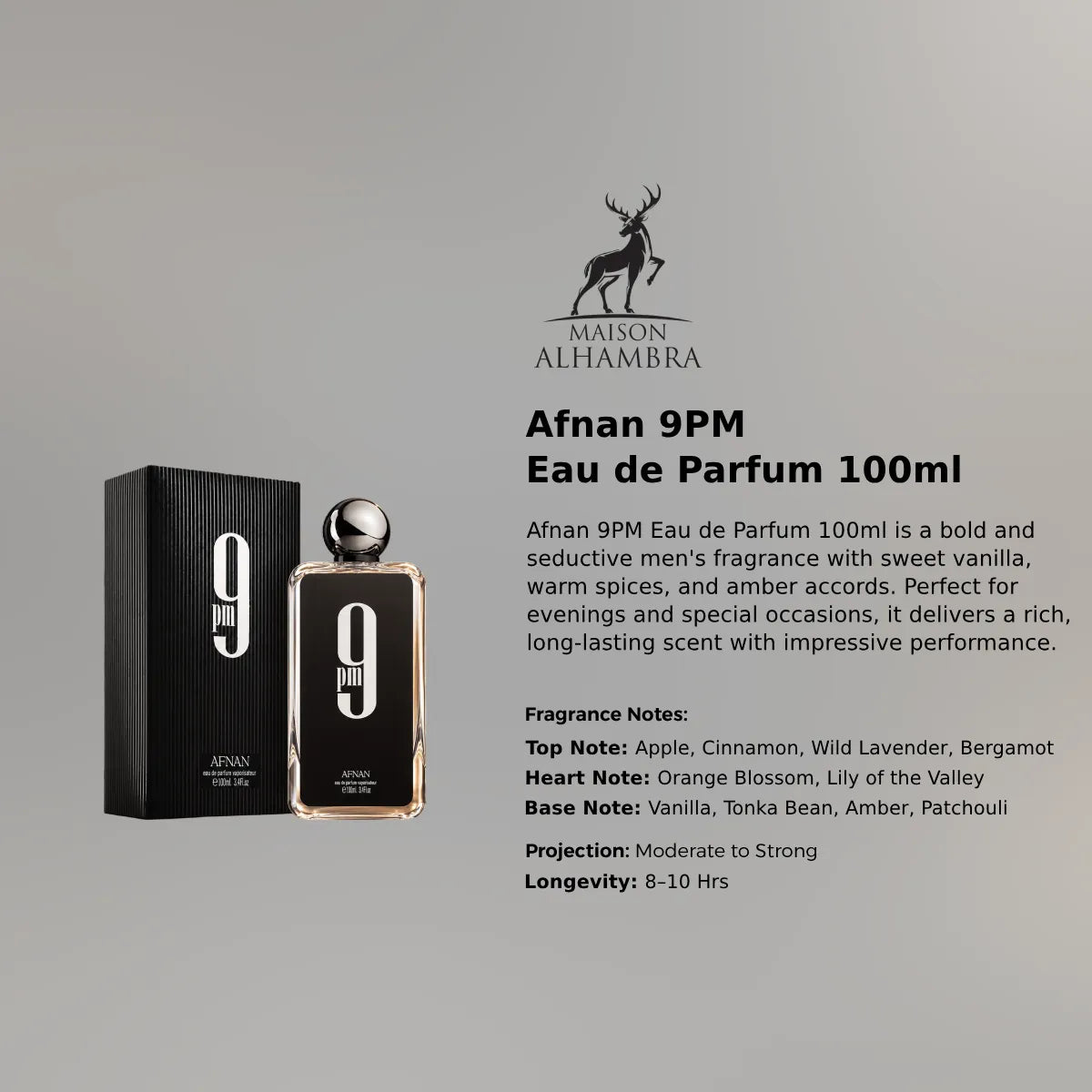 Afnan 9PM EDP 100ml luxury fragrance at best price in Qatar, authentic and genuine product - perfumesouq Qatar