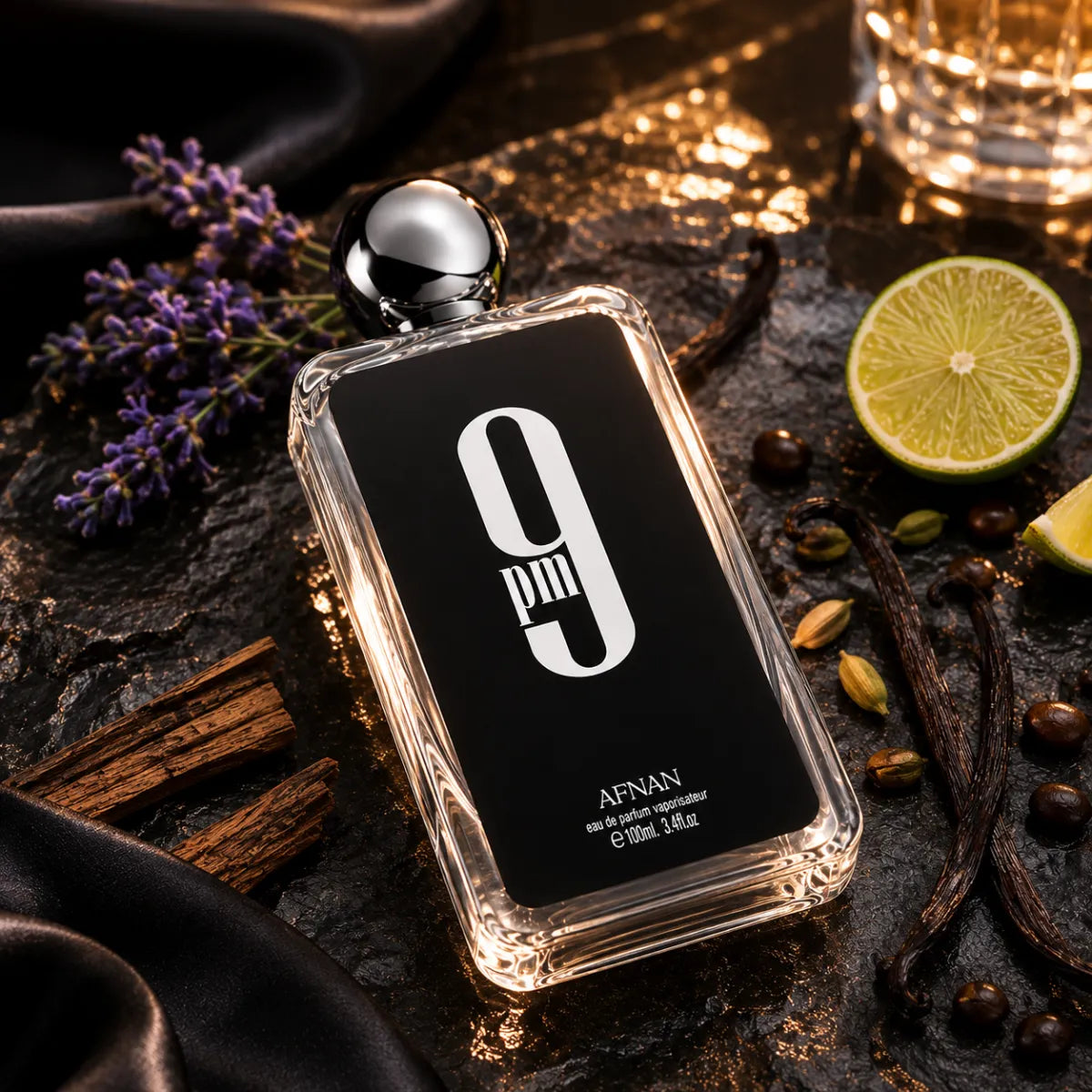 Afnan 9PM Eau De Parfum 100ml for best price in Qatar, rich amber fragrance with long-lasting scent - perfumesouq Qatar
