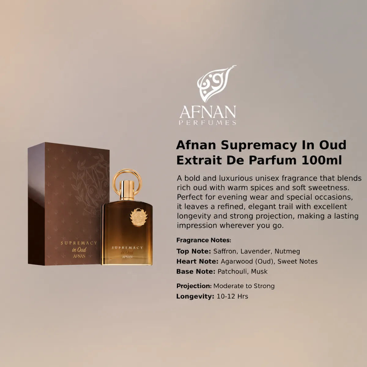 Afnan Supremacy In Oud EDP 100ml luxury fragrance at best price in Qatar, authentic and genuine product - perfumesouq Qatar