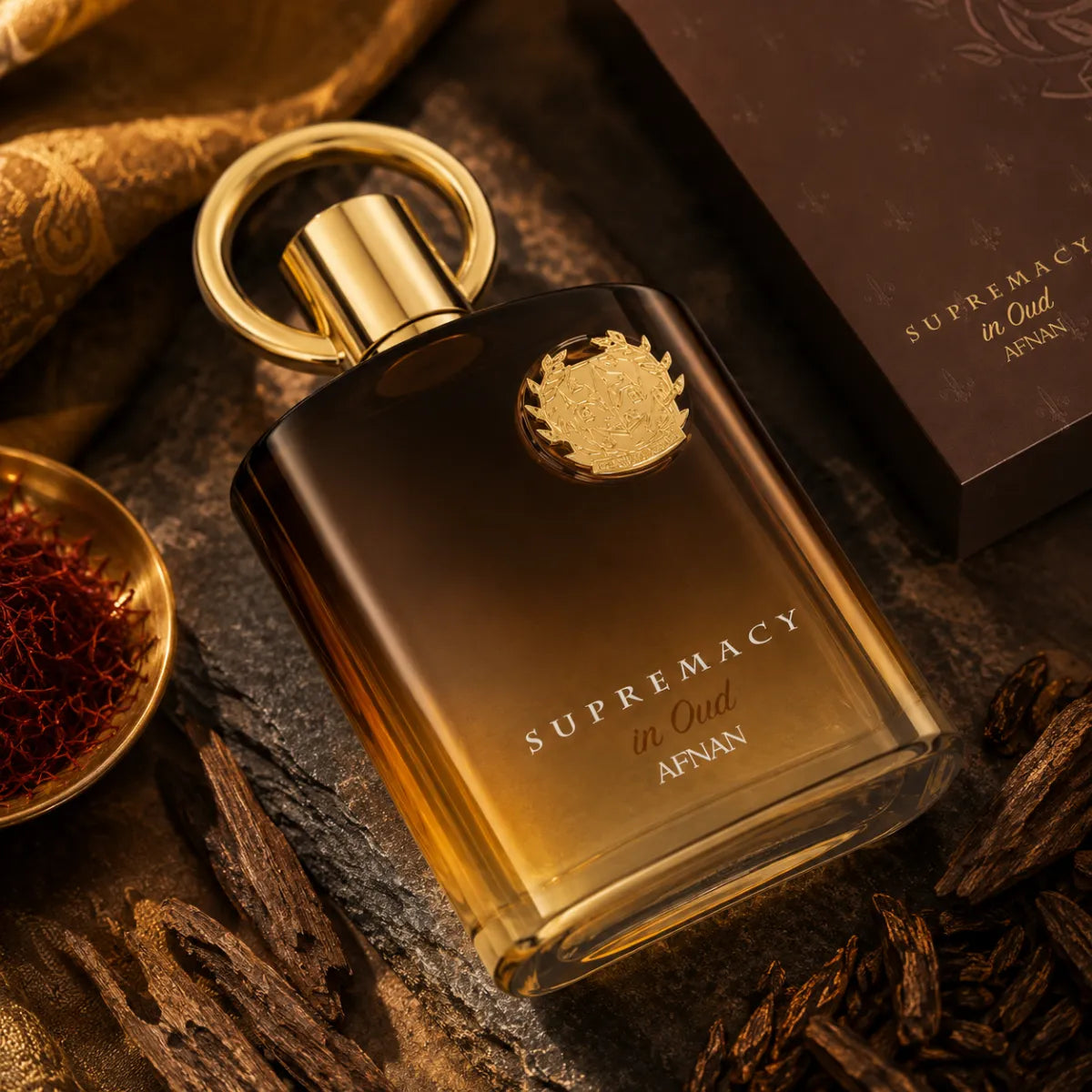 Afnan Supremacy In Oud Eau De Parfum 100ml for best price in Qatar, rich oud fragrance with long-lasting scent - perfumesouq Qatar