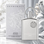 Buy Afnan Supremacy Silver Eau De Parfum 100ml online in Qatar for best price, luxury fresh woody fragrance - perfumesouq Qatar