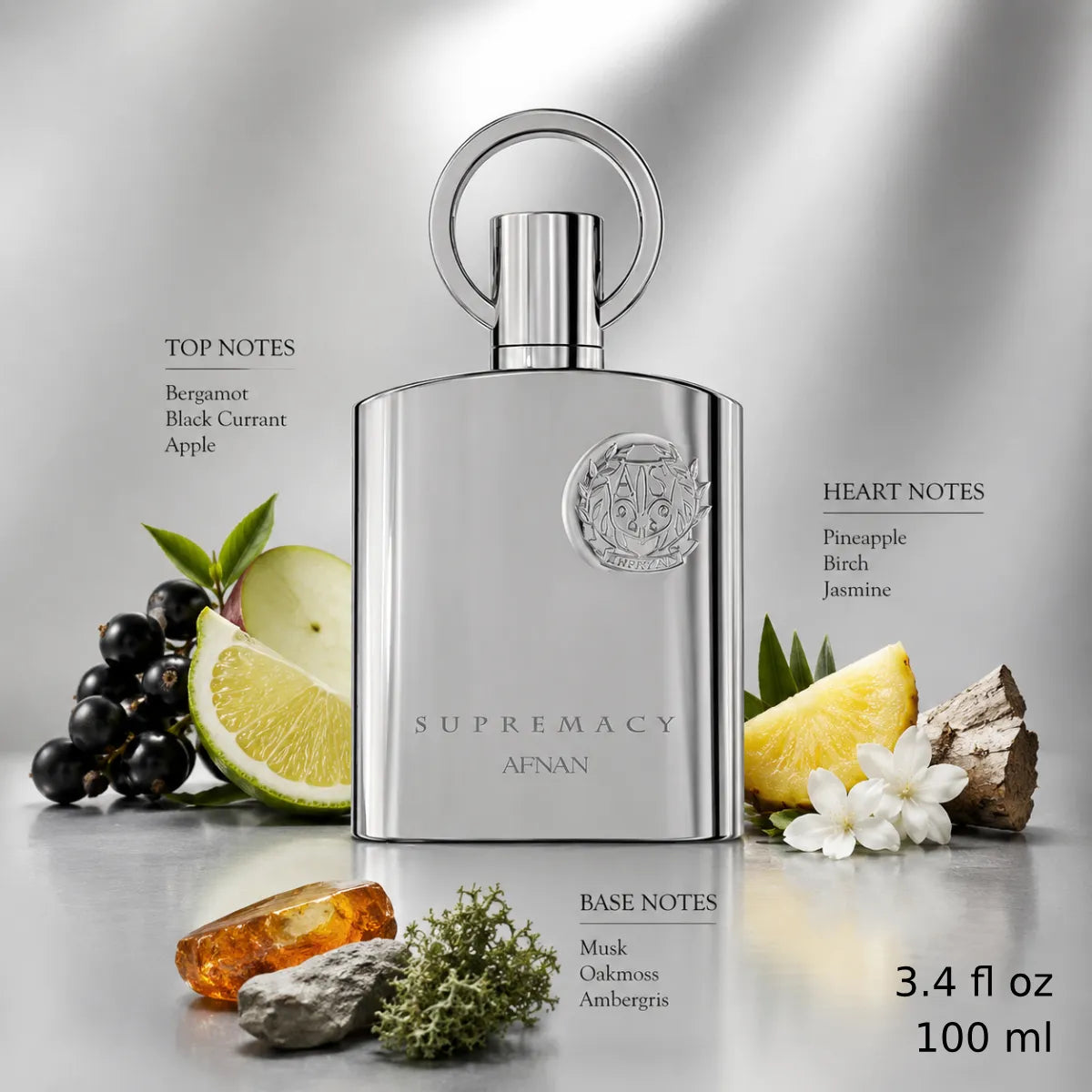 Authentic Afnan Supremacy Silver Eau De Parfum 100ml for best price with fast delivery - perfumesouq Qatar