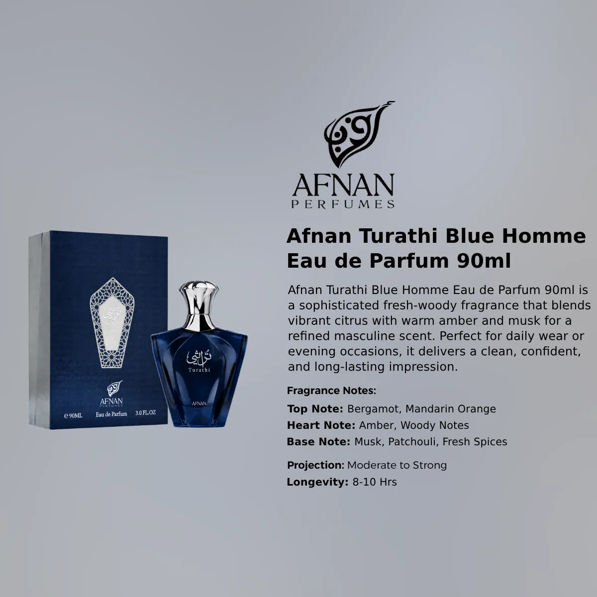 Afnan Turathi Blue Homme EDP 90ml luxury fragrance at best price in Qatar, authentic and genuine product - perfumesouq Qatar