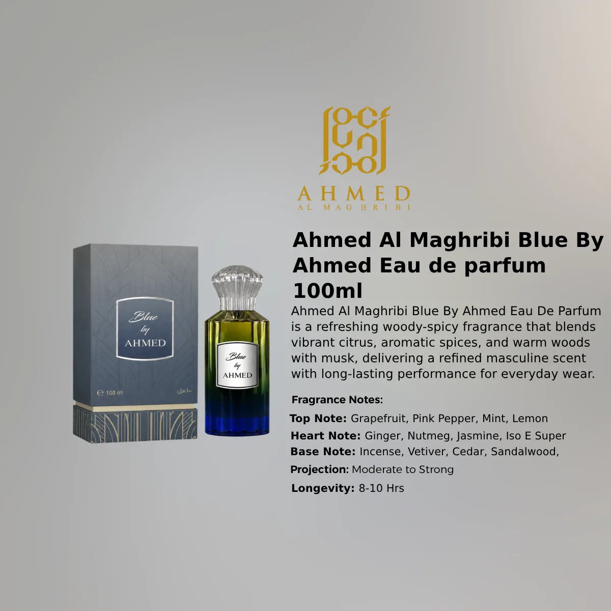 Ahmed Al Maghribi Blue By Ahmed EDP 100ml luxury fragrance at best price in Qatar, authentic and genuine product - perfumesouq Qatar