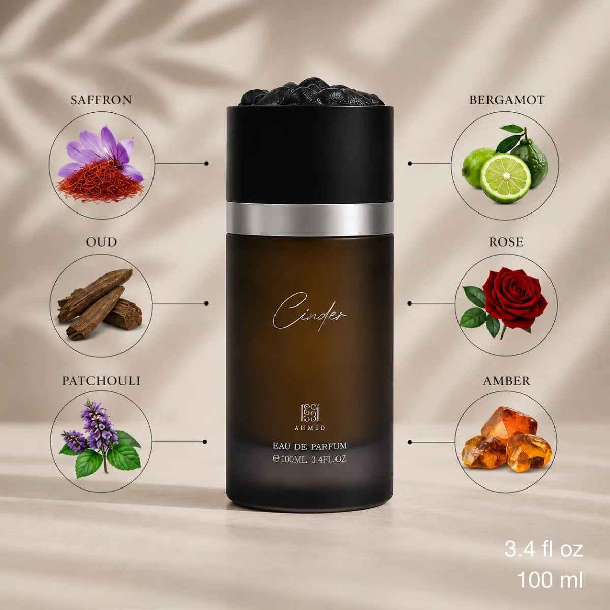 Ahmed Al Maghribi Cinder Eau de Parfum 100ml long-lasting oriental fragrance for everyday wear  Perfumesouq Qatar