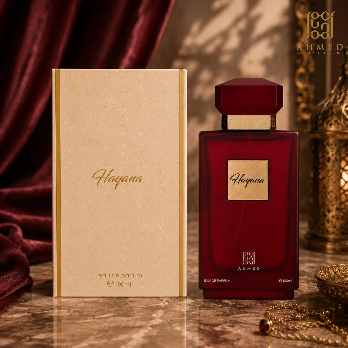 Ahmed Al Maghribi Hayana EDP 100 ml fragrance bottle sweet fruity floral long lasting scent Perfumesouq Qatar