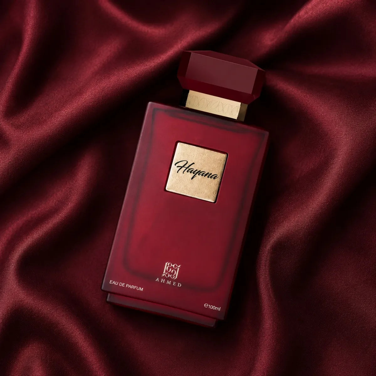 Ahmed Al Maghribi Hayana EDP 100 ml luxury perfume with model, floral fruity notes and premium bottle design Perfumesouq Qatar