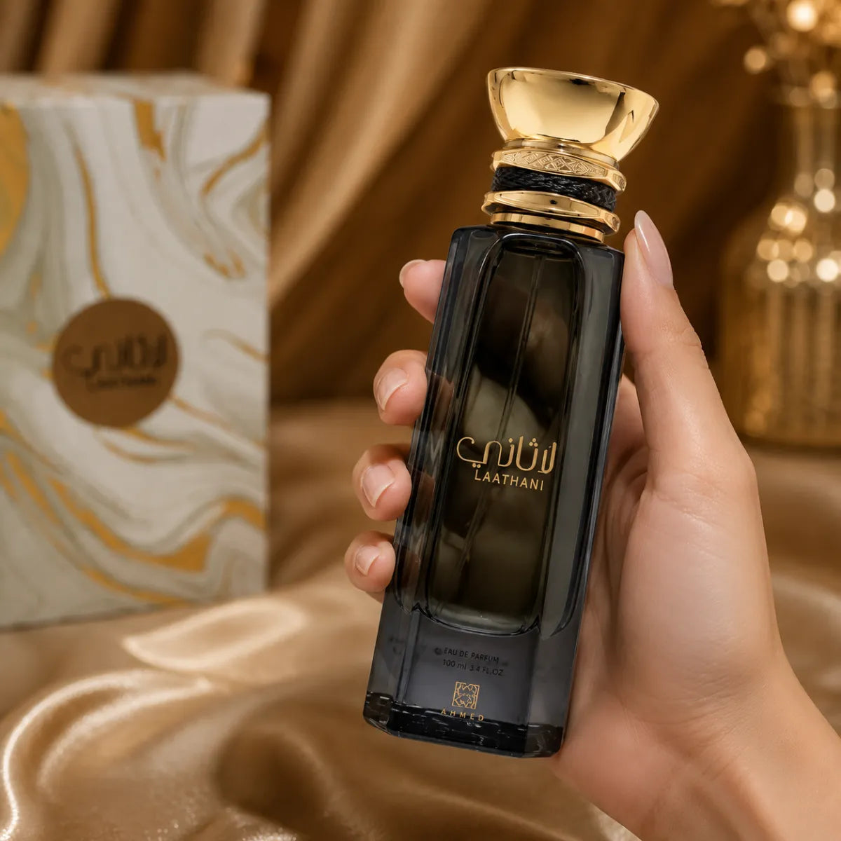 Ahmed Al Maghribi Laathani Eau De Parfum 80ml for best price in Qatar, rich oriental fragrance with long-lasting scent - perfumesouq Qatar