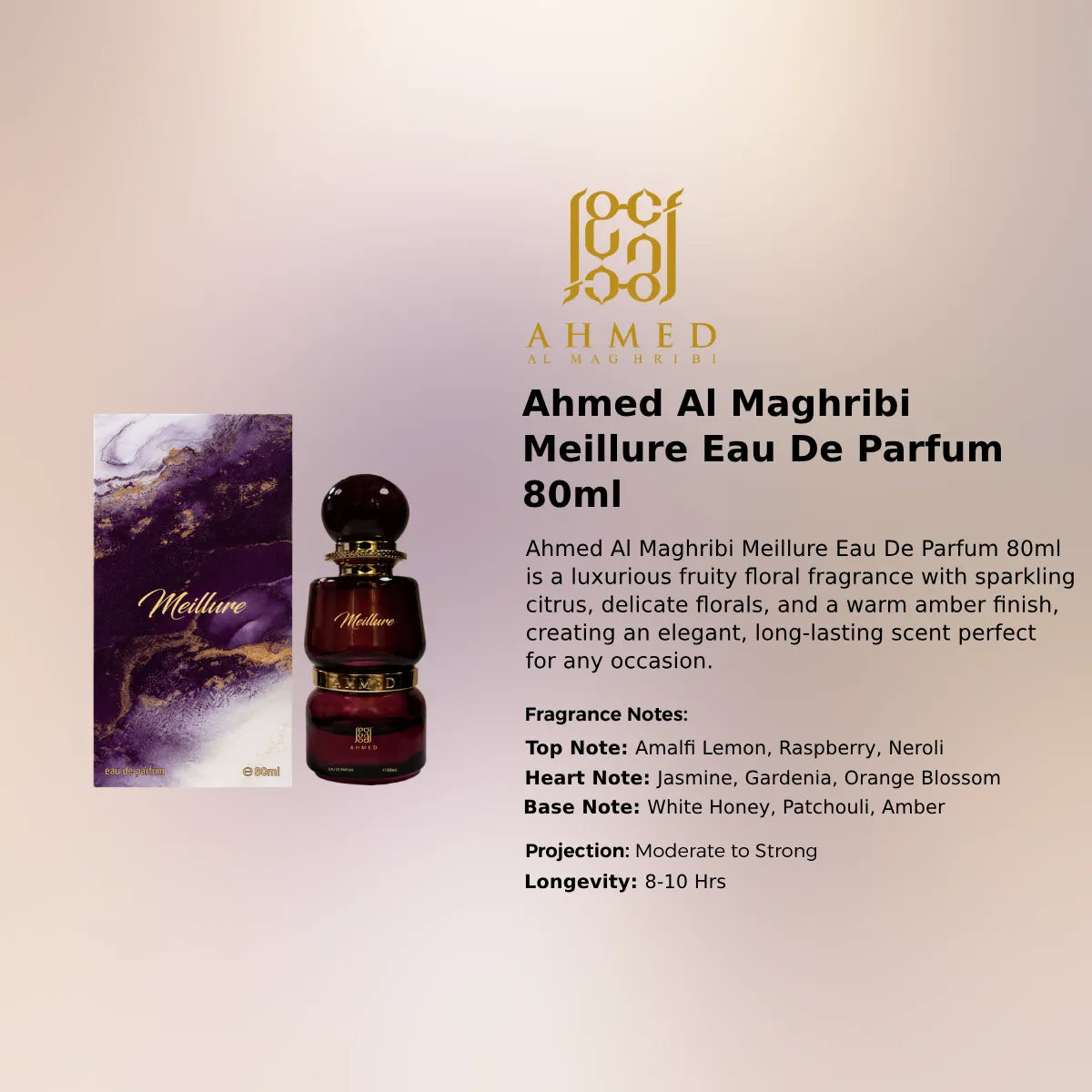Ahmed Al Maghribi Meillure EDP 80ml luxury fragrance at best price in Qatar, authentic and genuine product - perfumesouq Qatar