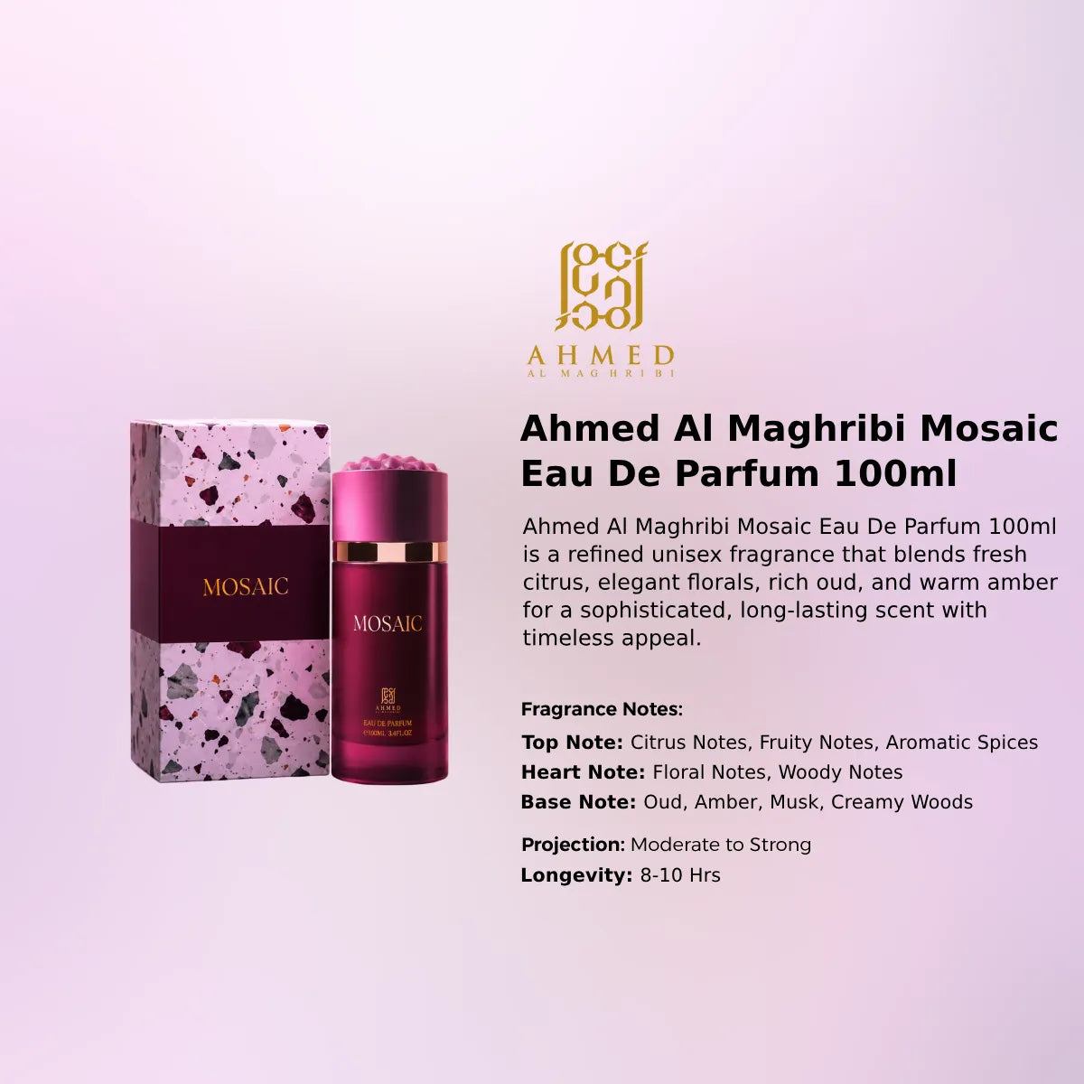 Ahmed Al Maghribi Mosaic EDP 100ml luxury fragrance at best price in Qatar, authentic and genuine product - perfumesouq Qatar