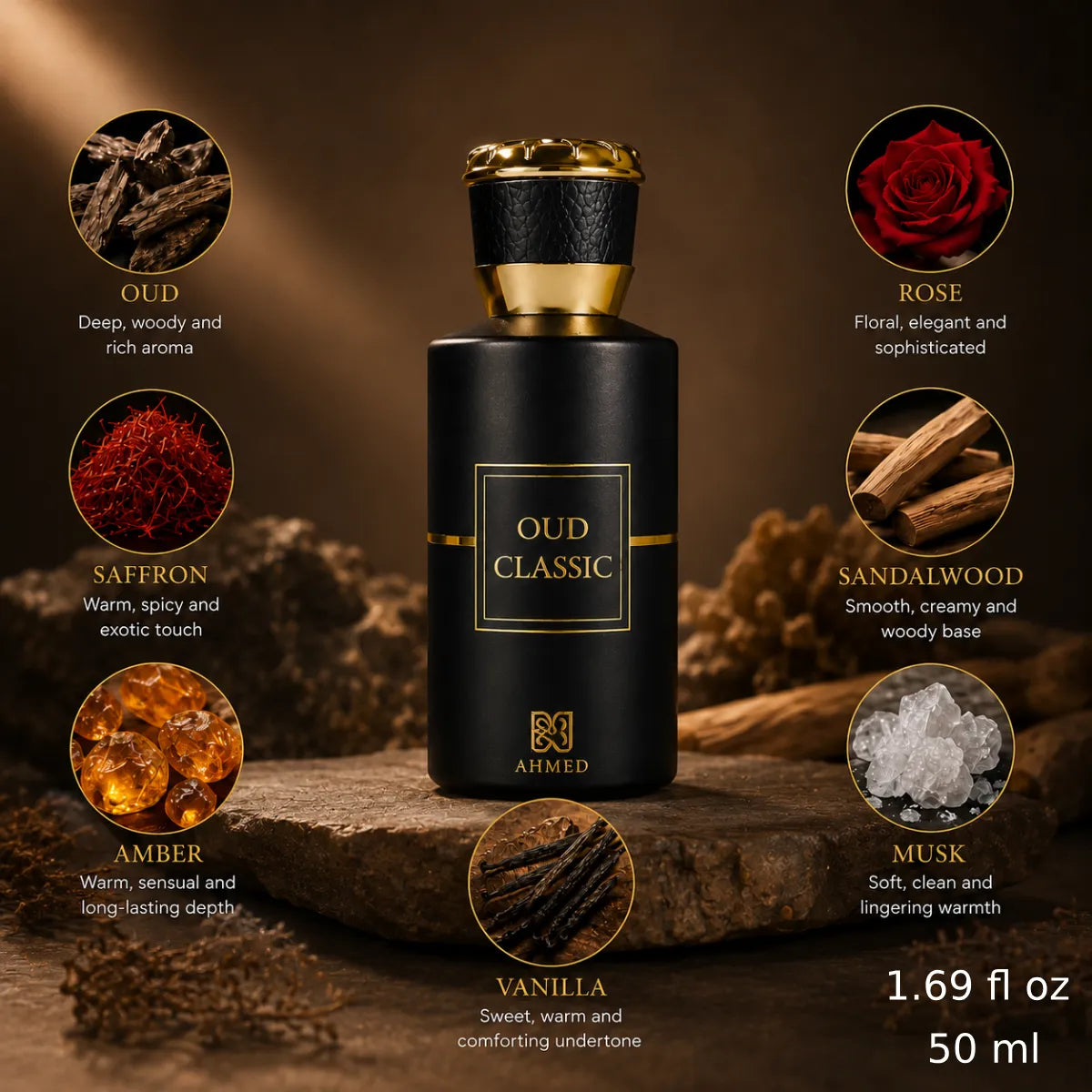 Authentic Ahmed Al Maghribi Oud Classic Eau De Parfum 50ml for best price with fast delivery - perfumesouq Qatar