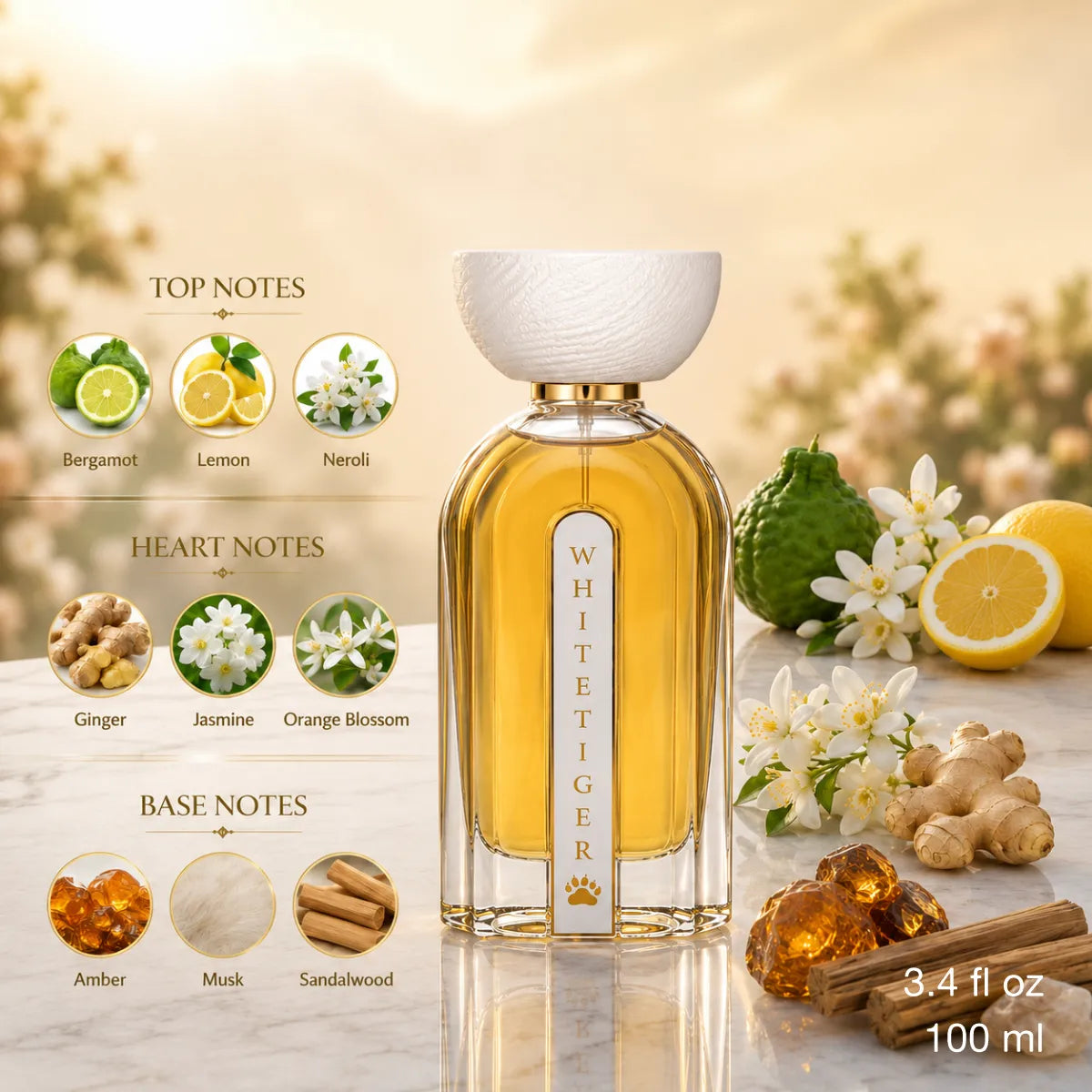 Authentic Ahmed Al Maghribi White Tiger Eau De Parfum 100ml for best price with fast delivery - perfumesouq Qatar