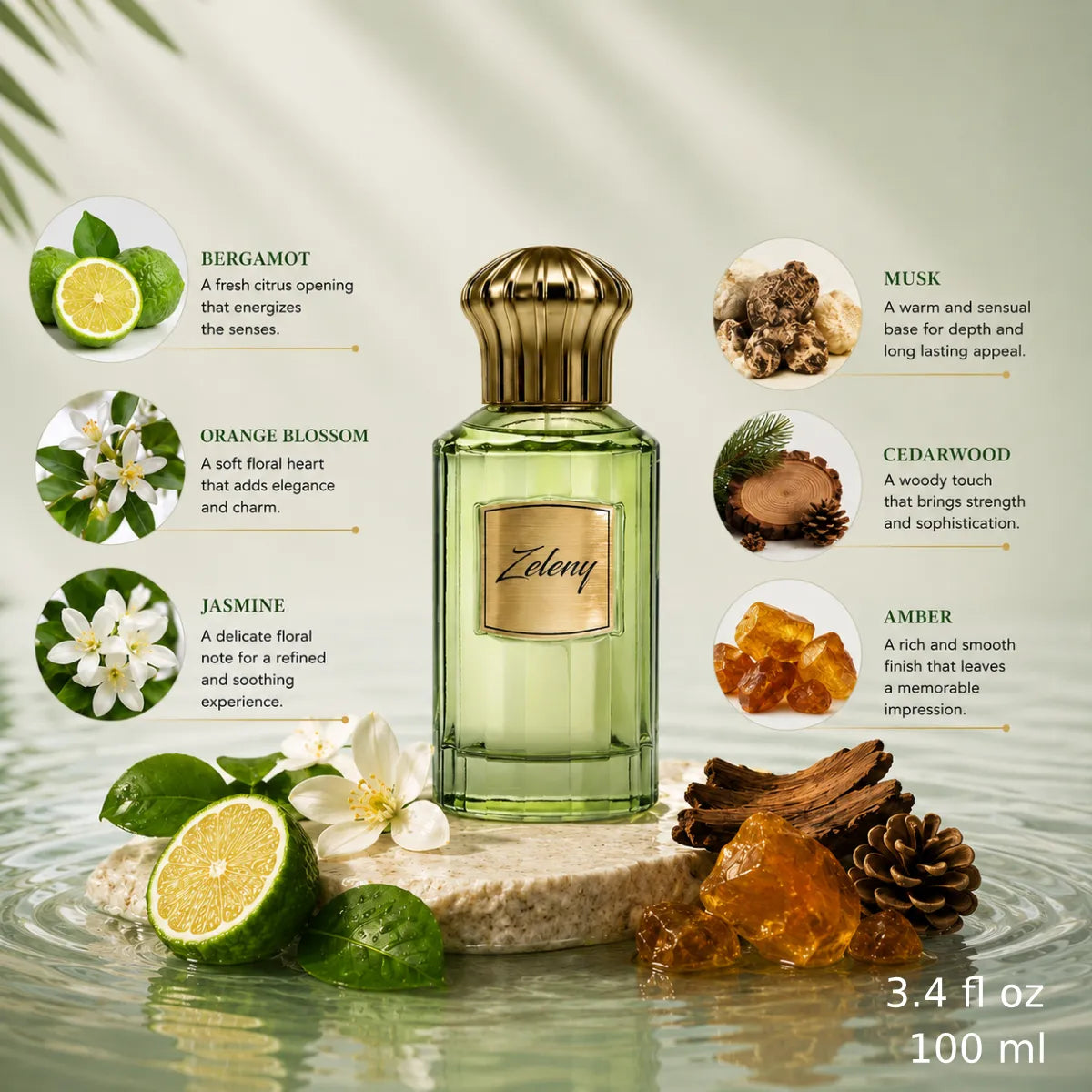 Authentic Ahmed Al Maghribi Zeleny Eau De Parfum 100ml for best price with fast delivery - perfumesouq Qatar