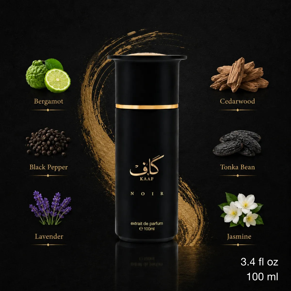 Ahmed al Maghribi Kaaf Noir Eau de Parfum unisex woody oriental rich fragrance Perfumesouq Qatar