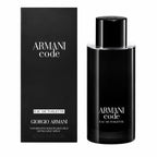 Armani Code perfume for men featuring refined citrus and woody notes with luxury bottle design from Perfumesouq Qatar