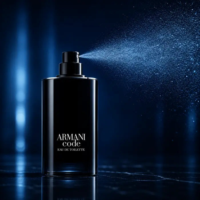 Armani Code signature men’s perfume with citrus spice accords and sophisticated masculine appeal at Perfumesouq Qatar