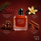 Armani Stronger With You intense fragrance with warm amber scent and premium masculine packaging from Perfumesouq Qatar