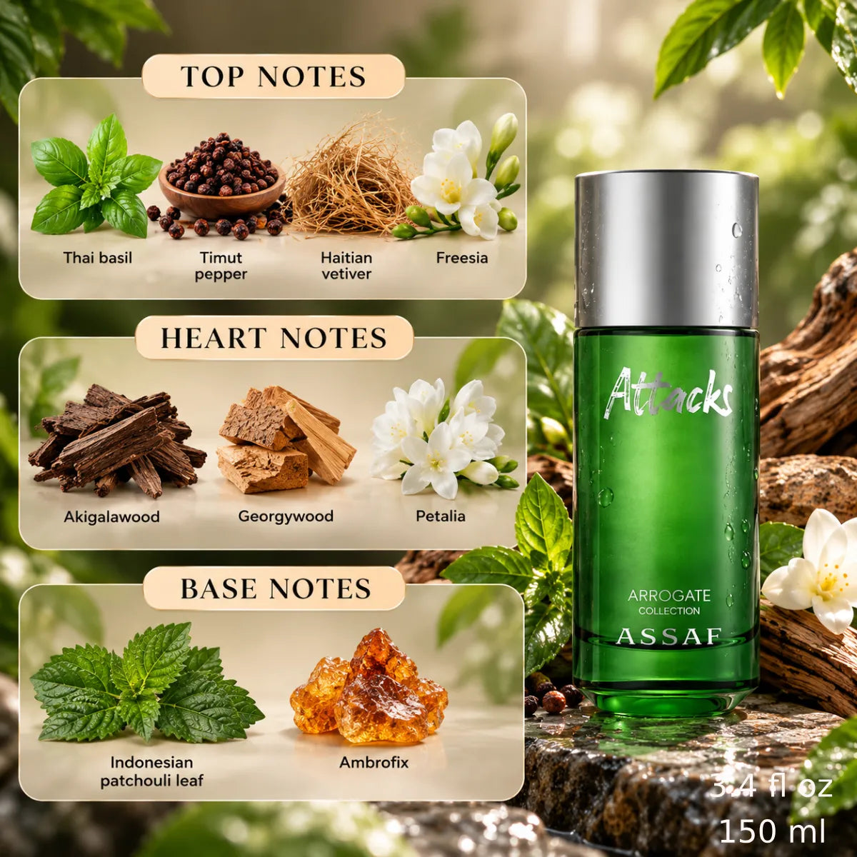Authentic Assaf Attack Eau De Parfum 150ml for best price with fast delivery - Perfumesouq Qatar