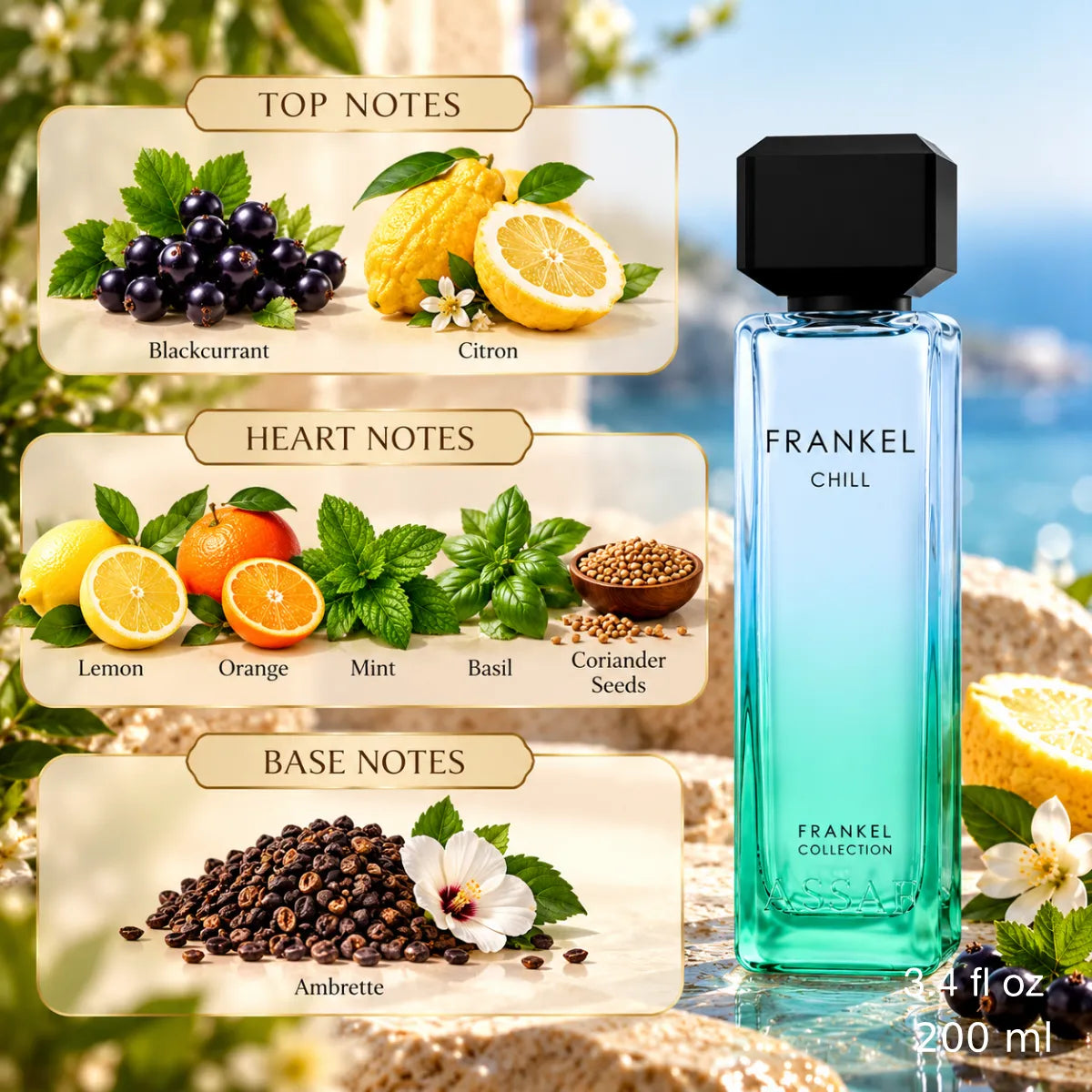 Authentic Assaf Frankel Chill Eau De Parfum 200ml for best price with fast delivery - Perfumesouq Qatar