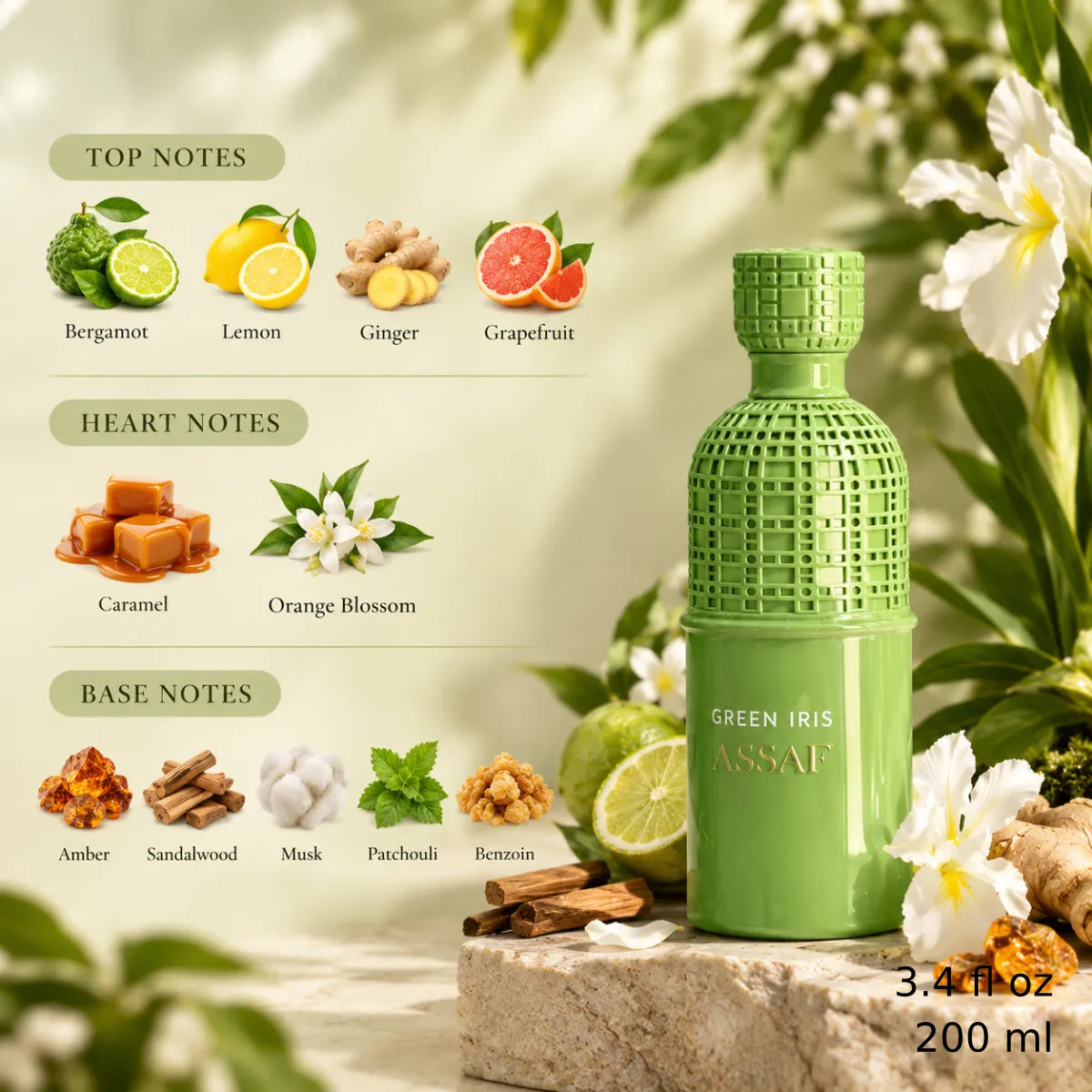 Authentic Assaf Green Iris Eau De Parfum 200ml for best price with fast delivery - Perfumesouq Qatar