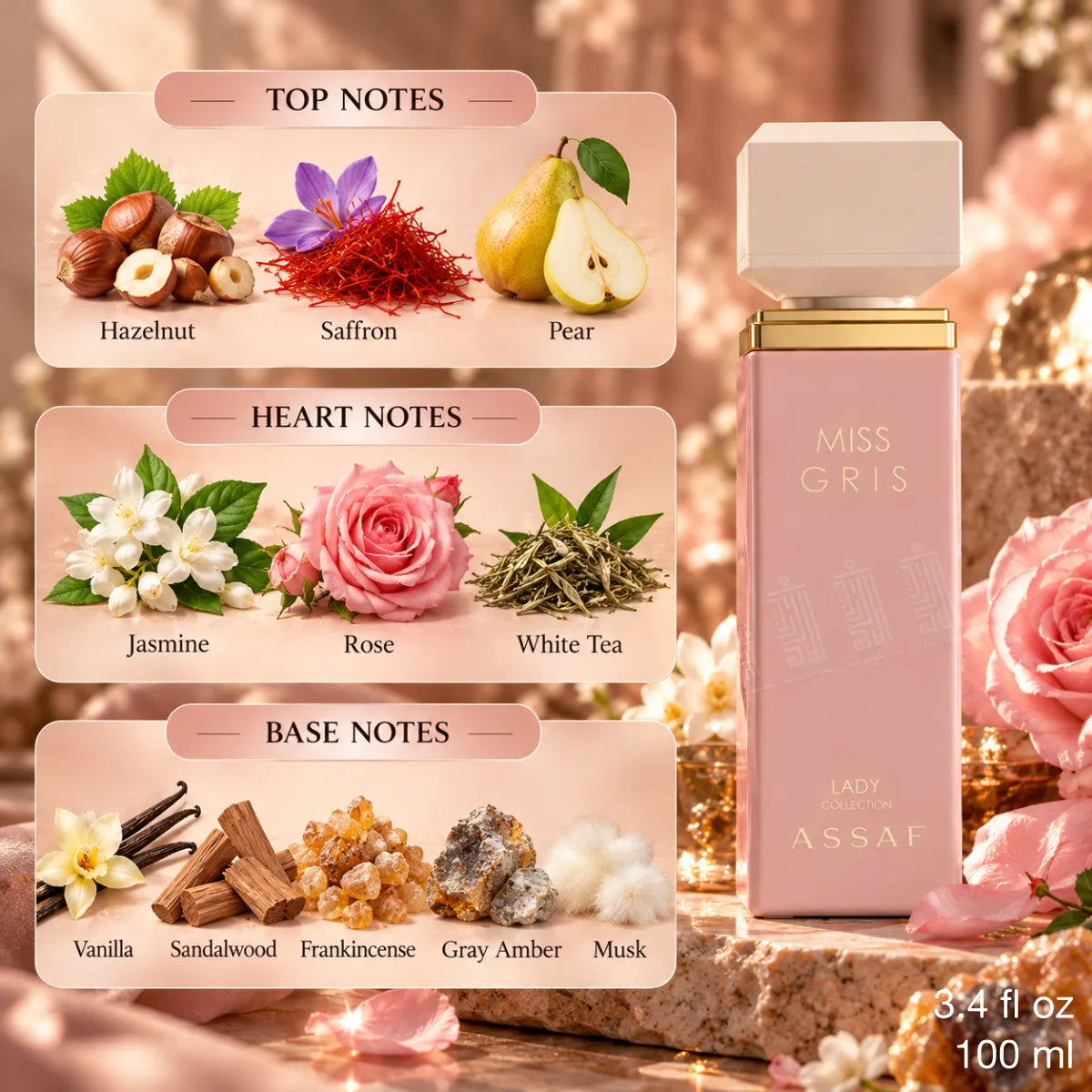 Authentic Assaf Miss Gris Eau De Parfum 100ml with fast delivery - Perfumesouq Qatar