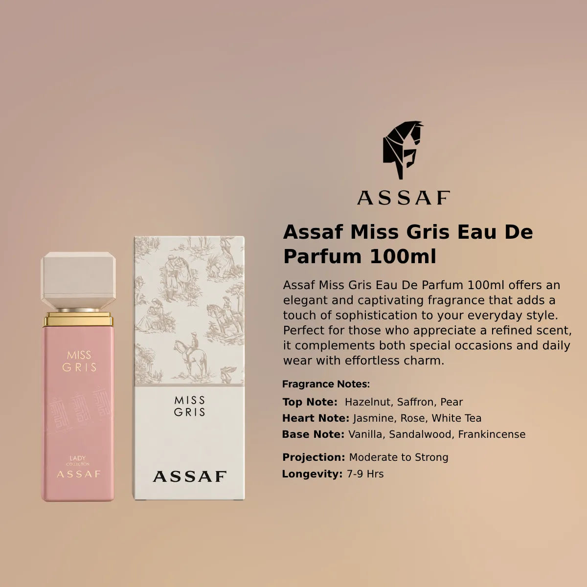Assaf Miss Gris EDP 100ml luxury fragrance, authentic and genuine product - Perfumesouq Qatar