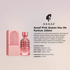 Assaf Pink Queen EDP 200ml luxury fragrance, authentic and genuine product - Perfumesouq