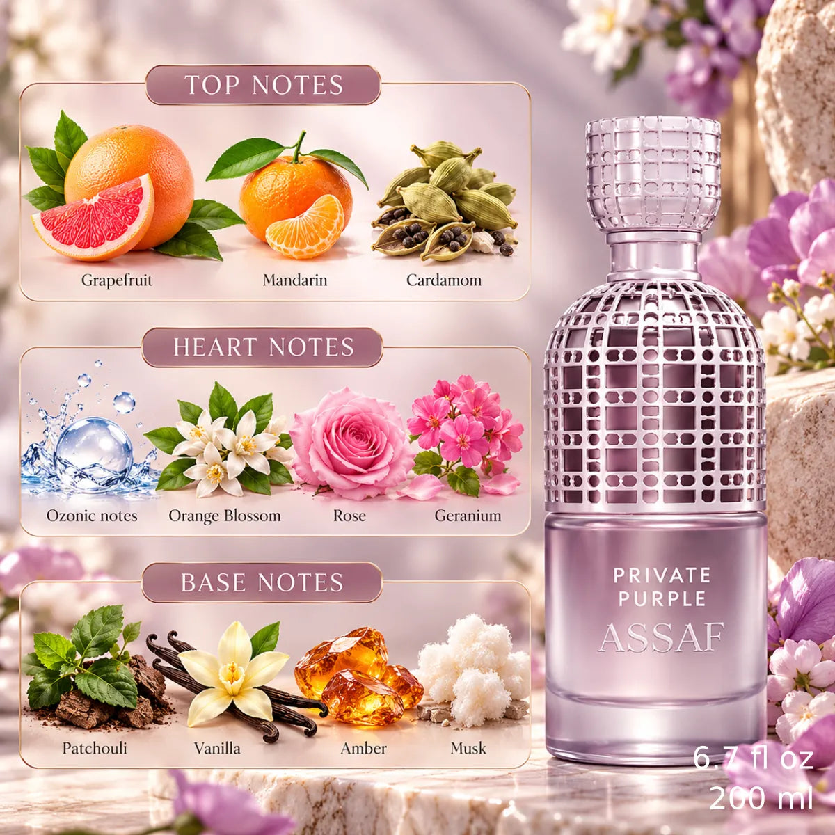 Authentic Assaf Private Purple Eau De Parfum 200ml with fast delivery - Perfumesouq