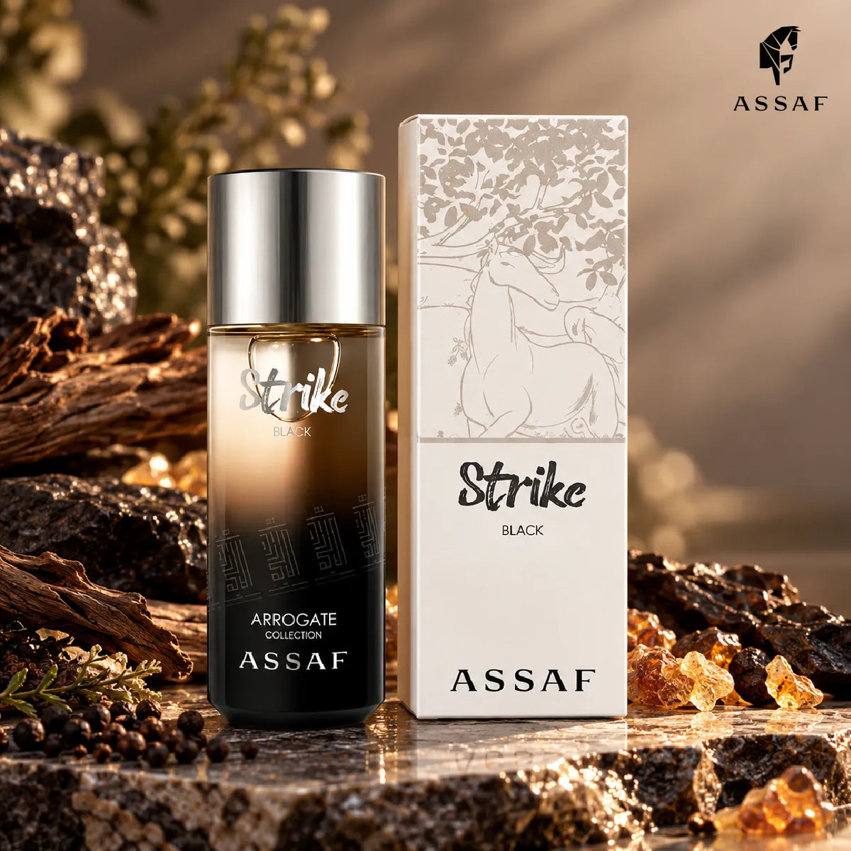 Buy Assaf Strike Black Eau De Parfum 125ml online from Perfumesouq , Doha, Qatar 