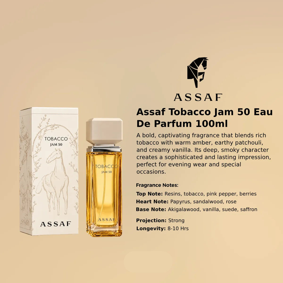 Assaf Tobacco Jam 50 EDP 100ml luxury fragrance, authentic and genuine product - Perfumesouq Qatar