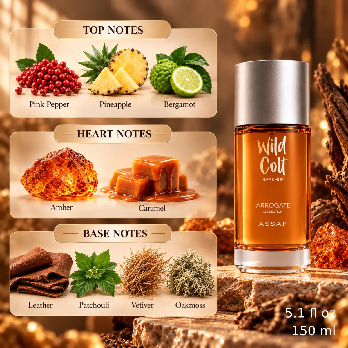 Authentic Assaf Wild Colt Bakhur Eau De Parfum 150ml with fast delivery - Perfumesouq Qatar