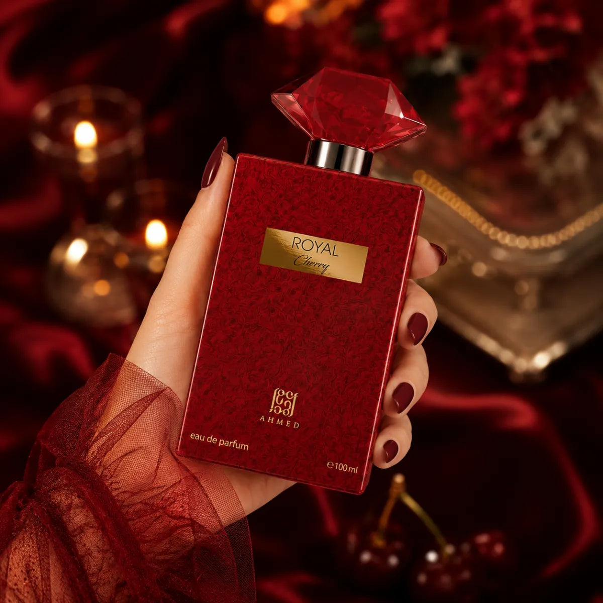 Premium Ahmed Al Maghribi Royal Cherry EDP 100ml available in Qatar at best price, elegant unisex fragrance - perfumesouq Qatar
