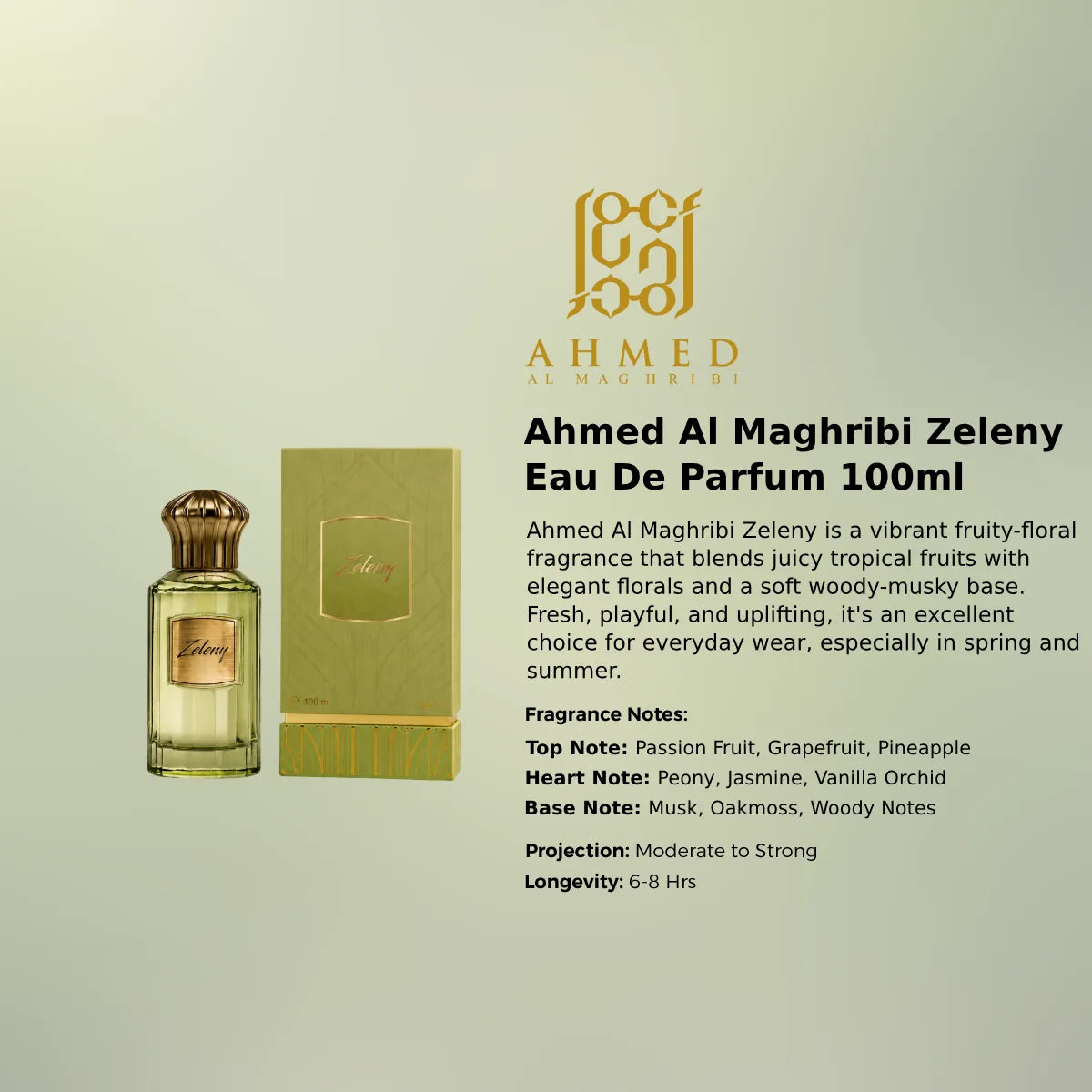 Ahmed Al Maghribi Zeleny EDP 100ml luxury fragrance at best price in Qatar, authentic and genuine product - perfumesouq Qatar