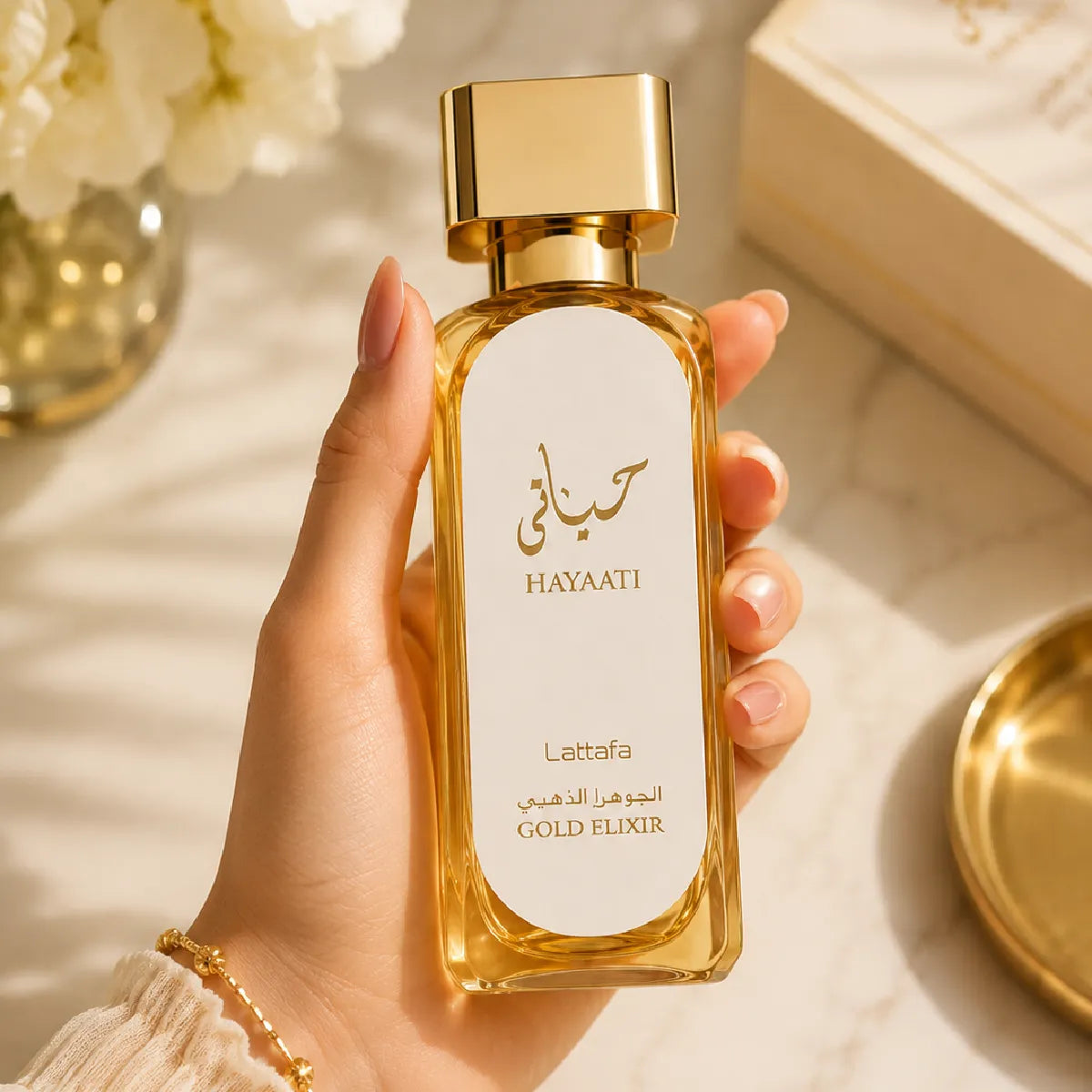 Premium Lattafa Hayaati Gold Elixir EDP 100ml available in Qatar at best price, refined unisex fragrance - Perfumesouq Qatar