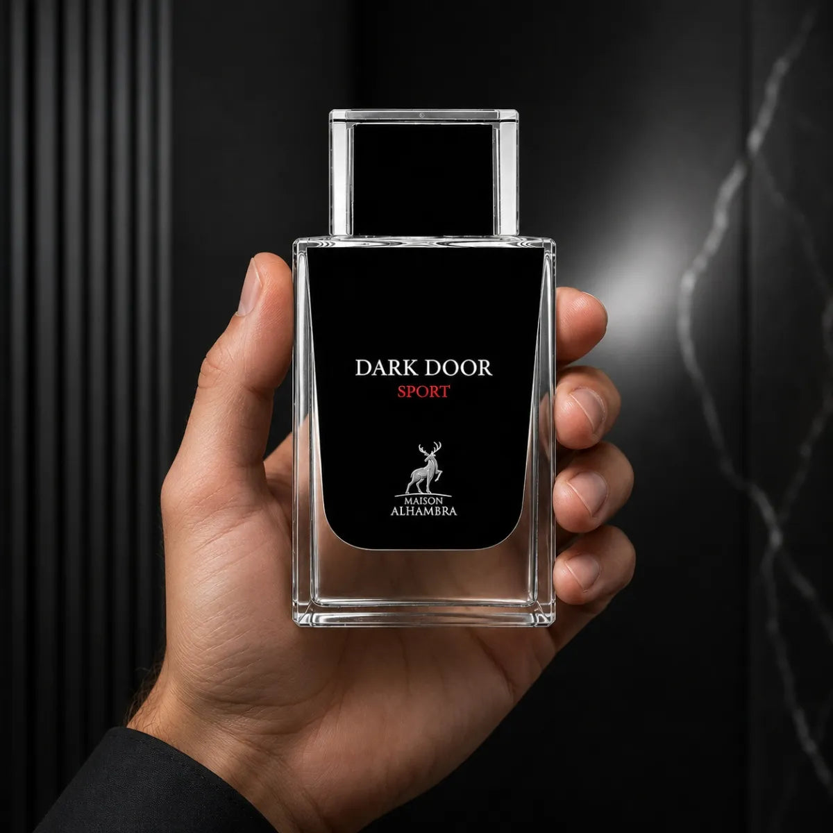 Maison Alhambra Dark Door Sport Eau de Parfum 100 ml gives a crisp and refined scent suitable for any occasion Perfumesouq Qatar