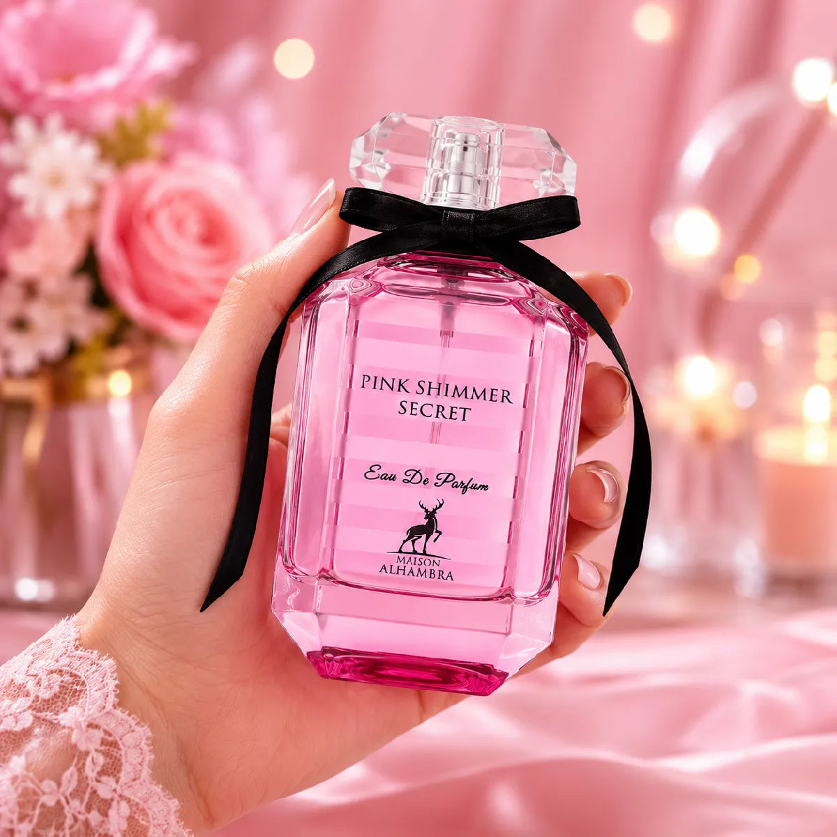 Premium Maison Alhambra Pink Shimmer Secret EDP 100ml available in Qatar at best price, sophisticated women's fragrance - perfumesouq Qatar