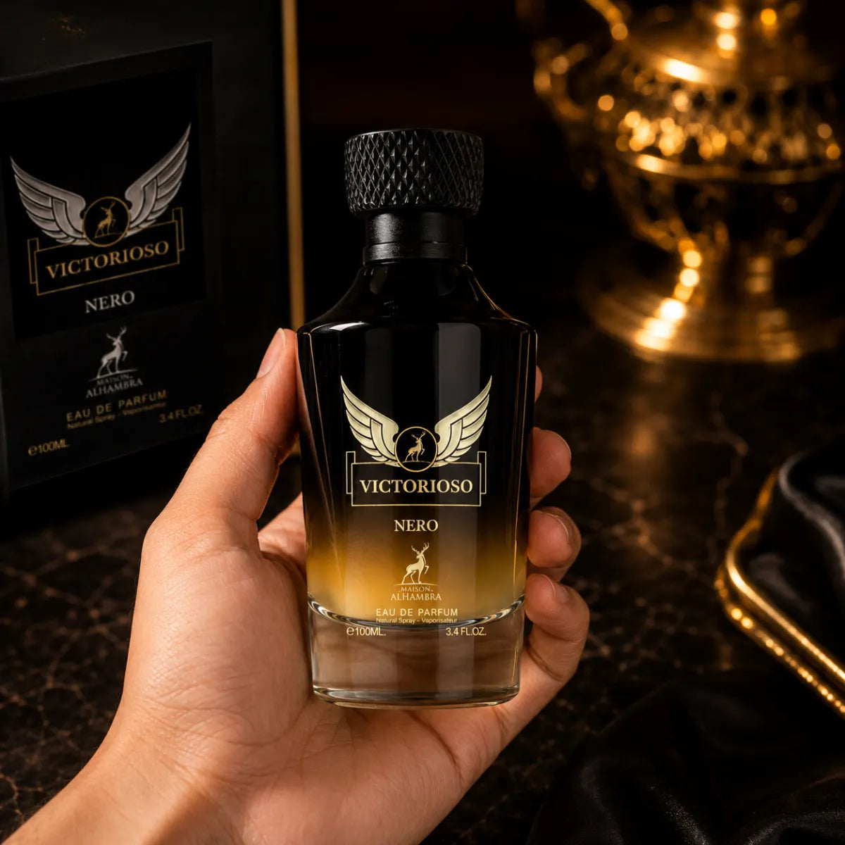 Premium Maison Alhambra Victorioso Nero EDP 100ml available in Qatar at best price, elegant men's fragrance - perfumesouq Qatar