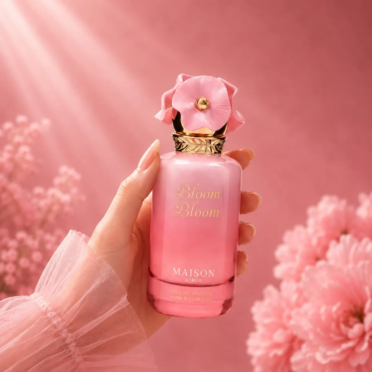 Buy Maison Asrar Bloom Bloom EDP 100 ml women perfume fresh floral long lasting aura Perfumesouq Qatar
