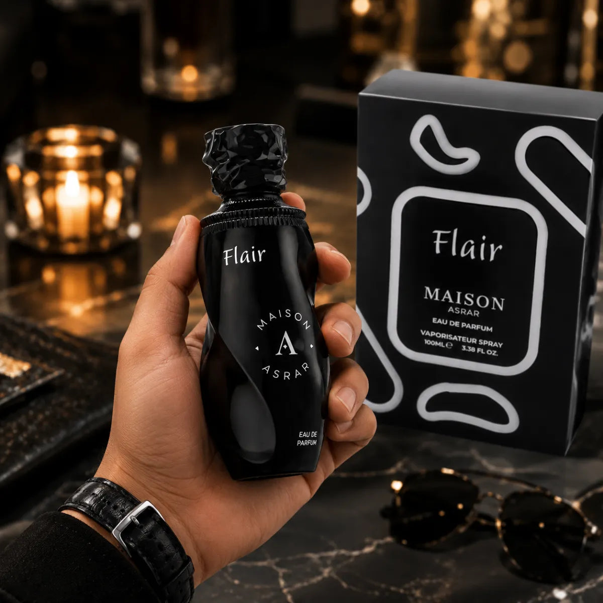 Premium Maison Asrar Flair EDP 100ml available in Qatar at best price, sophisticated unisex fragrance - perfumesouq Qatar