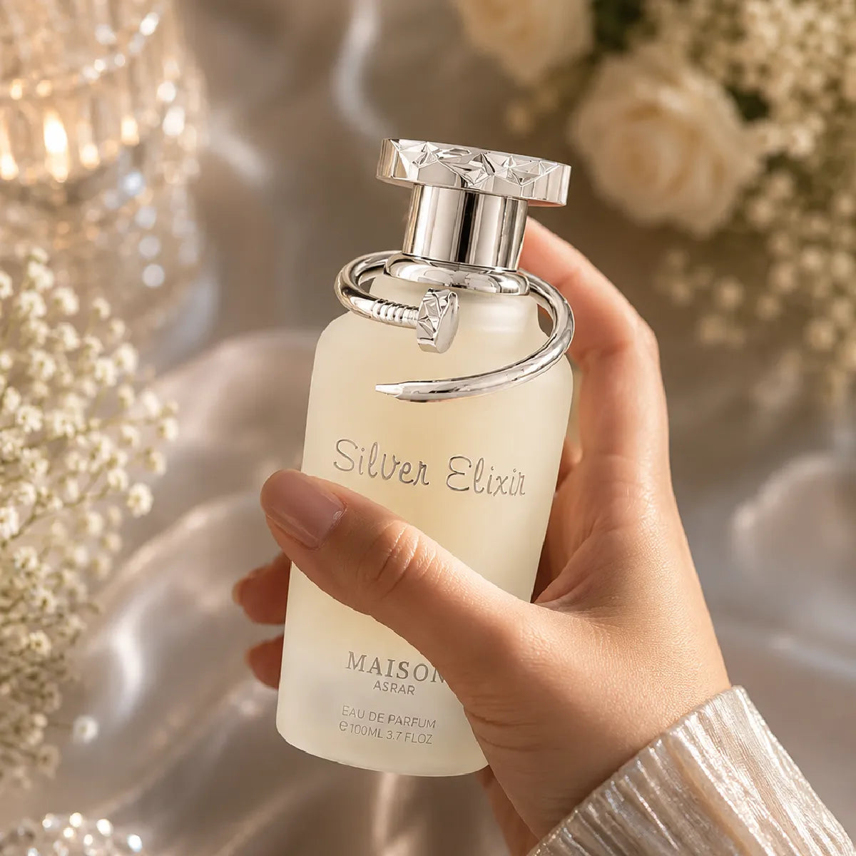 Premium Maison Asrar Silver Elixer EDP 100ml available in Qatar at best price, elegant men's fragrance - perfumesouq Qatar