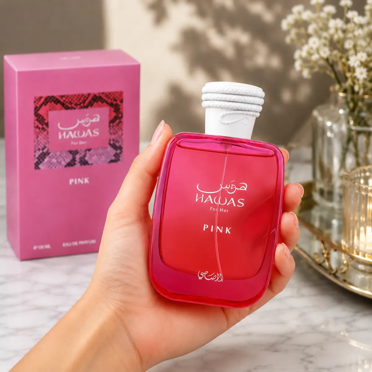Premium Rasasi Hawas Pink EDP 100ml available in Qatar at best price, sophisticated women's fragrance - perfumesouq Qatar