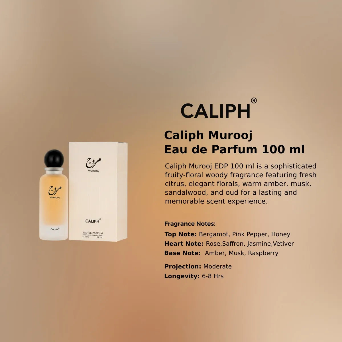 Caliph Murooj Eau de Parfum 100 ml clean musky floral scent Perfumesouq Qatar