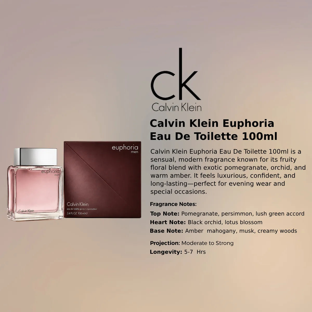Calvin Klein Euphoria EDT 100ml luxury fragrance at best price in Qatar, authentic and genuine product - Perfumesouq Qatar