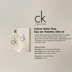 Calvin Klein One Eau de Toilette 200ml iconic unisex fragrance at best price in Qatar - Perfumesouq Qatar