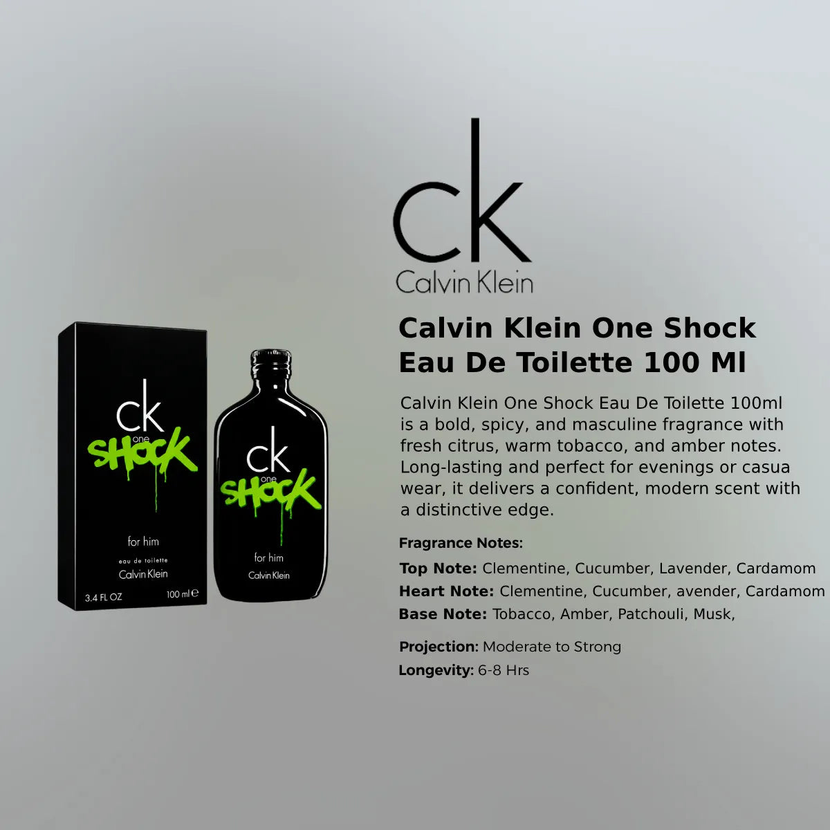 Calvin Klein One Shock EDT 100ml for Men luxury fragrance at the best price in Qatar, original and genuine product - Perfumesouq Qatar