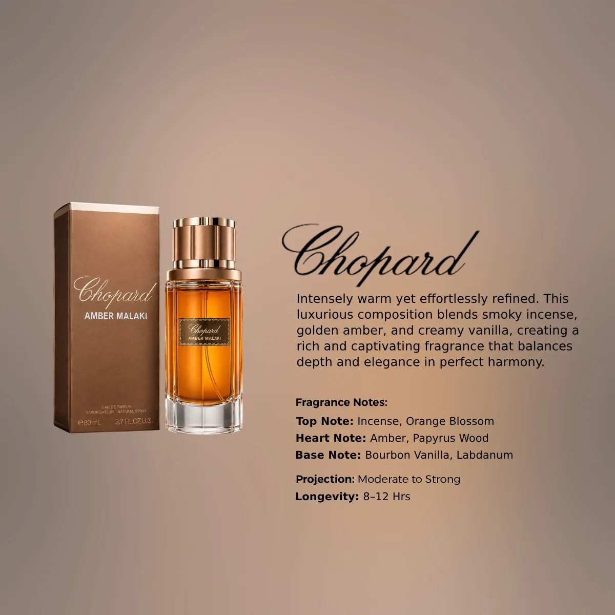 Original Chopard Amber Malaki EDP 80ml available online in Qatar, premium unisex luxury fragrance - PerfumeSouq Qatar