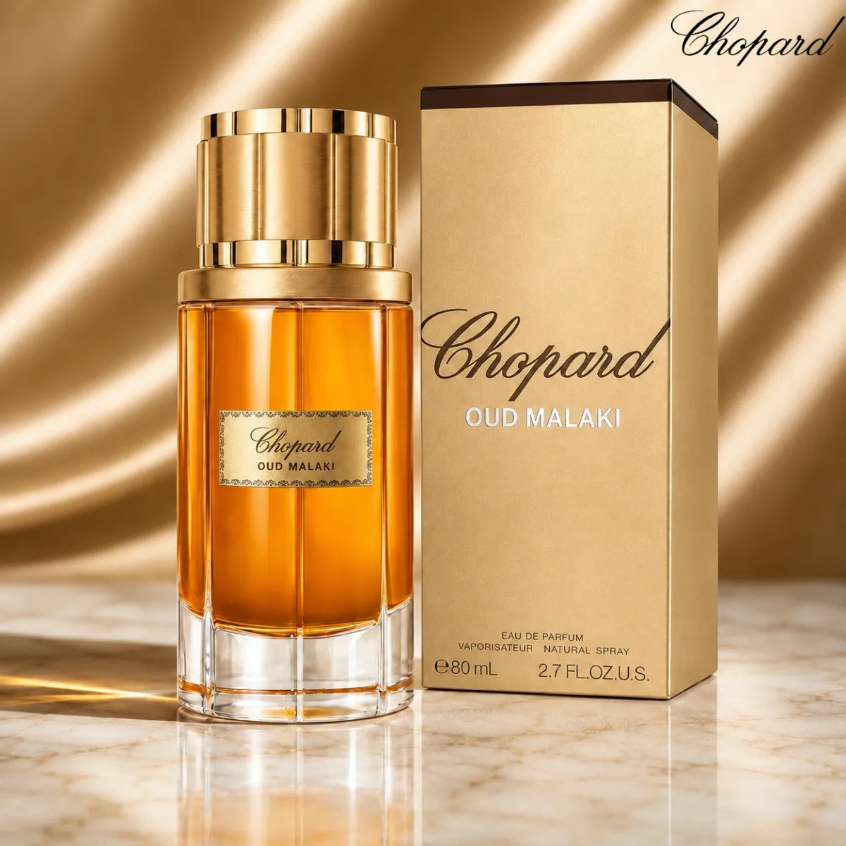 Buy Chopard Oud Malaki Eau De Parfum 80 ml online in Qatar for best price, luxury oud fragrance from Perfumesouq Qatar